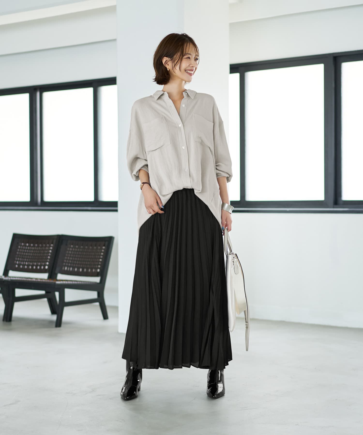 STYLE DELI「【なめらか全周ゴムウエスト】ジョーゼットプリーツスカート」|スカート|