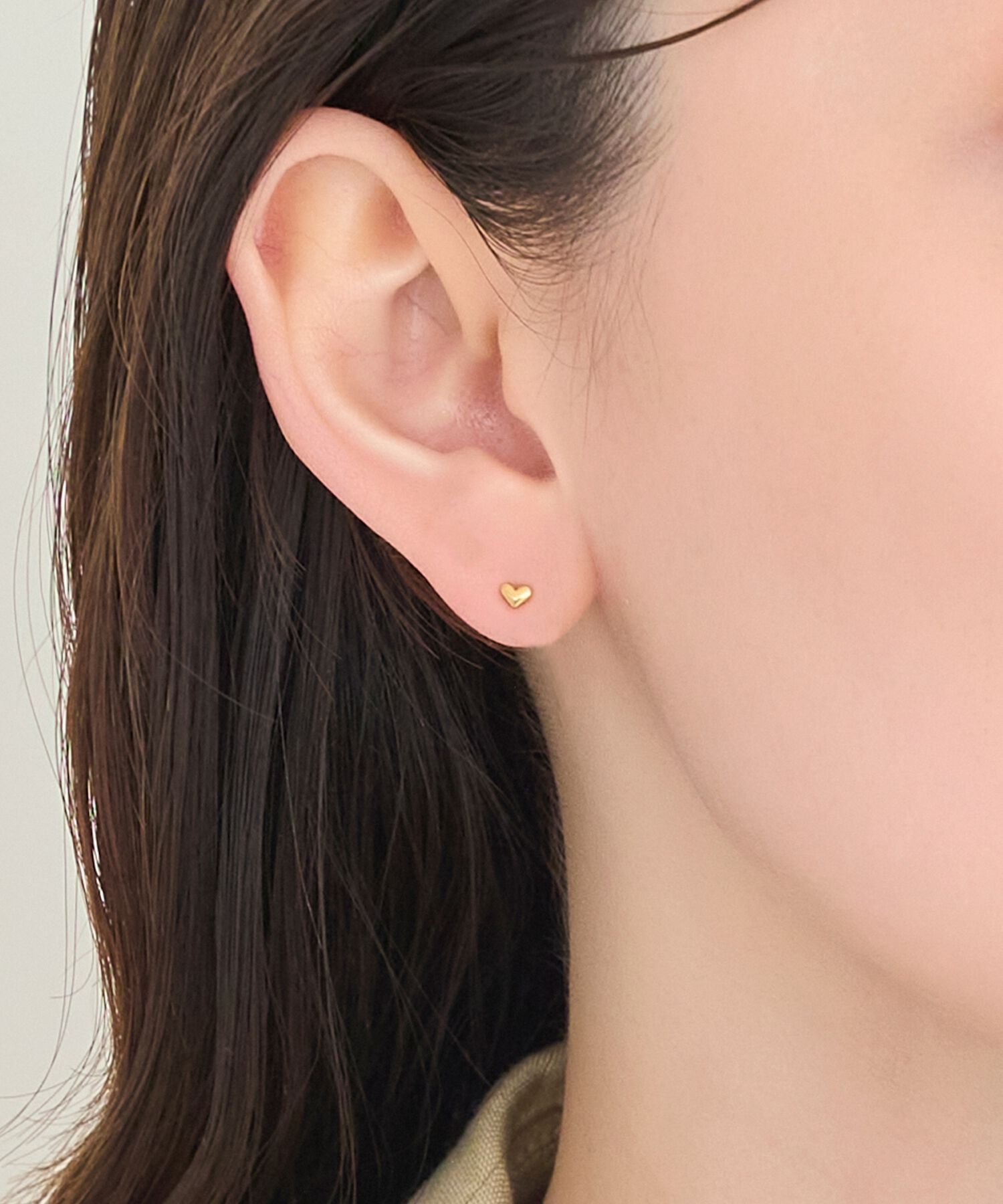 Phoebe「【金属アレルギー対応】タイニーハートピアス(片耳)　ゴールド/サージカルステンレス」|ピアス|