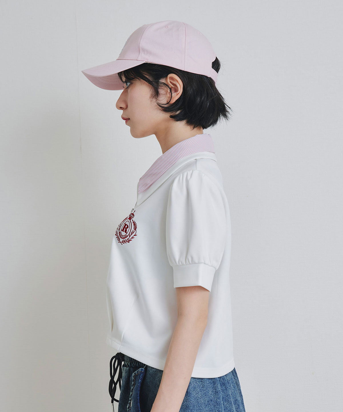 REDYAZEL「エンブレムダブルカラーカットプルオーバー」|Tシャツ・カットソー|