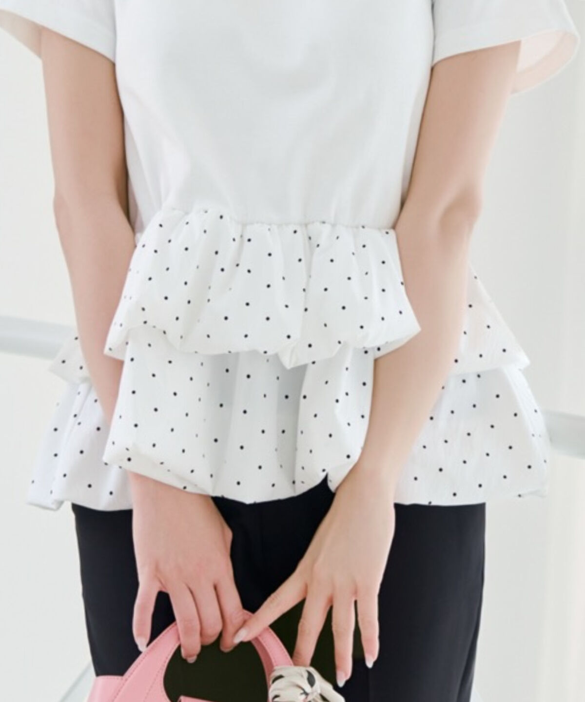 WILLSELECTION「ドットバルーンヘムペプラムトップス」|Tシャツ・カットソー|