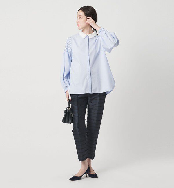UNITED ARROWS「リボン カットジャガード パンツ」|スラックス|