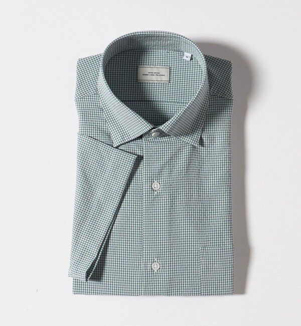 UNITED ARROWS green label relaxing「ポリエステル ラッカン ギンガムチェック スタンダード スナップ ボタンダウン 半袖 シャツ -ストレッチ・」|シャツ・ブラウス|KELLY
