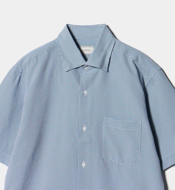 UNITED ARROWS green label relaxing「ポリエステル ラッカン ギンガムチェック スタンダード スナップ ボタンダウン 半袖 シャツ -ストレッチ・」|シャツ・ブラウス|