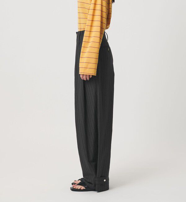 BEAUTY&YOUTH UNITED ARROWS「麻ブレンド ストライプ タブ タックパンツ」|スラックス|