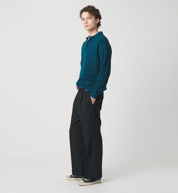 BEAUTY&YOUTH UNITED ARROWS「ギマ コットン アゼ 3ボタン ポロカラー ニット ウォッシャブル」|ニット・セーター|