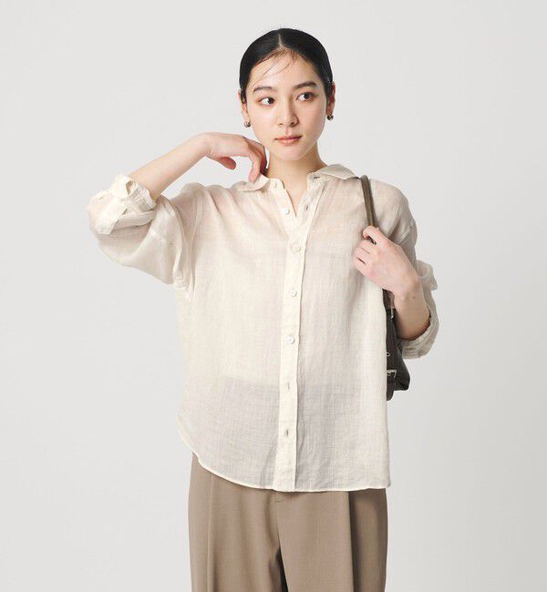 BEAUTY&YOUTH UNITED ARROWS「麻 レギュラーカラー シャツ ウォッシャブル」|シャツ・ブラウス|