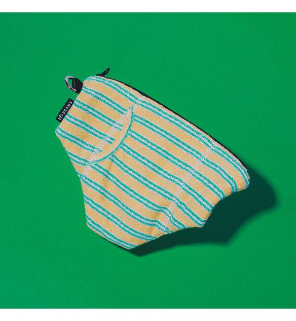 BEAMS「パイル ボーダー ポーチ」|ポーチ|YELLOW/GREEN