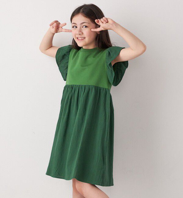 SHIPS any「SHIPS any: 〈洗濯機可能〉フリル ギャザー 切り替え ワンピース <KIDS>」|ワンピース|