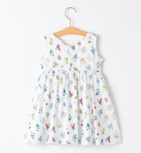 SHIPS KIDS「SHIPS KIDS:80～90cm / フラワー ノースリーブ ワンピース」|ワンピース|