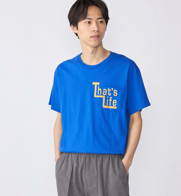 SHIPS「【WEB限定/SHIPS別注】THE DAY ON THE BEACH: THATS SURF LIFE ポケット Tシャツ」|Tシャツ・カットソー|ブルー