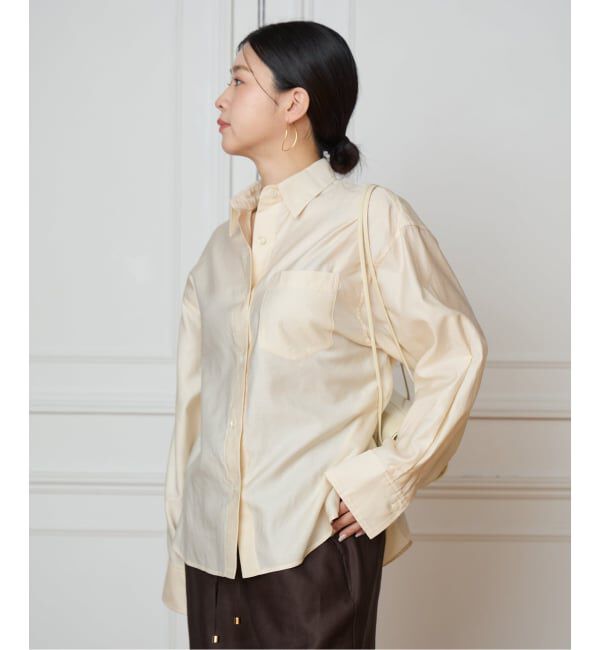 IENA LA BOUCLE「《洗濯機洗い可》IENA LA BOUCLE コットンサテンシャツ」|シャツ・ブラウス|