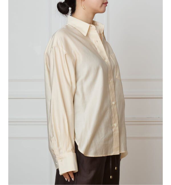 IENA LA BOUCLE「《洗濯機洗い可》IENA LA BOUCLE コットンサテンシャツ」|シャツ・ブラウス|