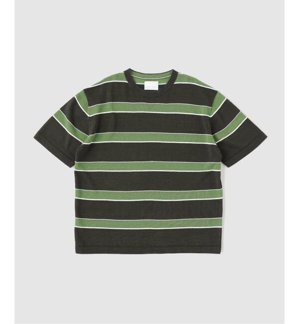 EDIFICE「《EDIFICE by PIPPIOLINO》ボーダー ニット Tシャツ」|Tシャツ・カットソー|グリーン