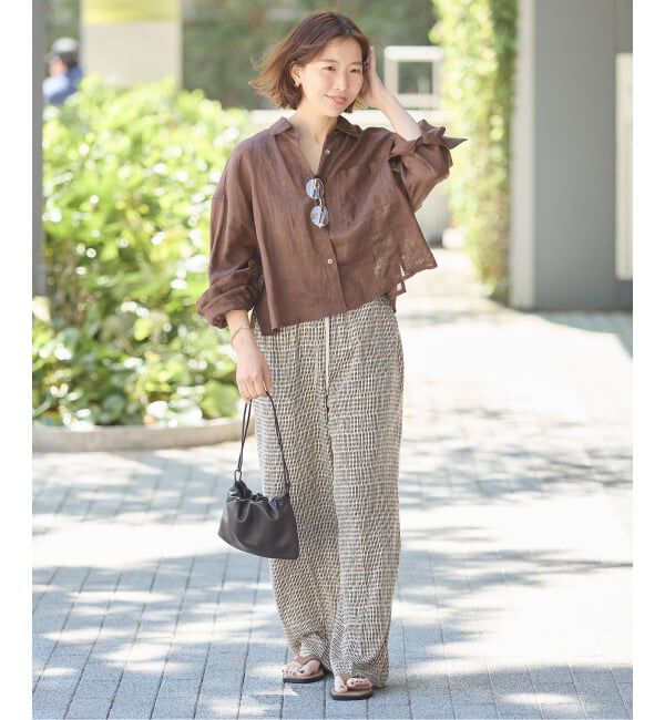 journal standard L'essage「ヨーロピアンフラックス刺しゅうショートシャツ」|シャツ・ブラウス|