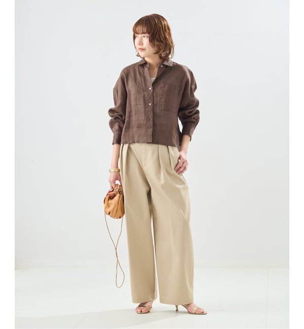 journal standard L'essage「ヨーロピアンフラックス刺しゅうショートシャツ」|シャツ・ブラウス|