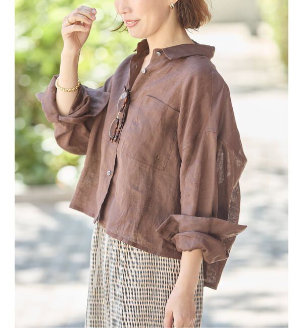 journal standard L'essage「ヨーロピアンフラックス刺しゅうショートシャツ」|シャツ・ブラウス|