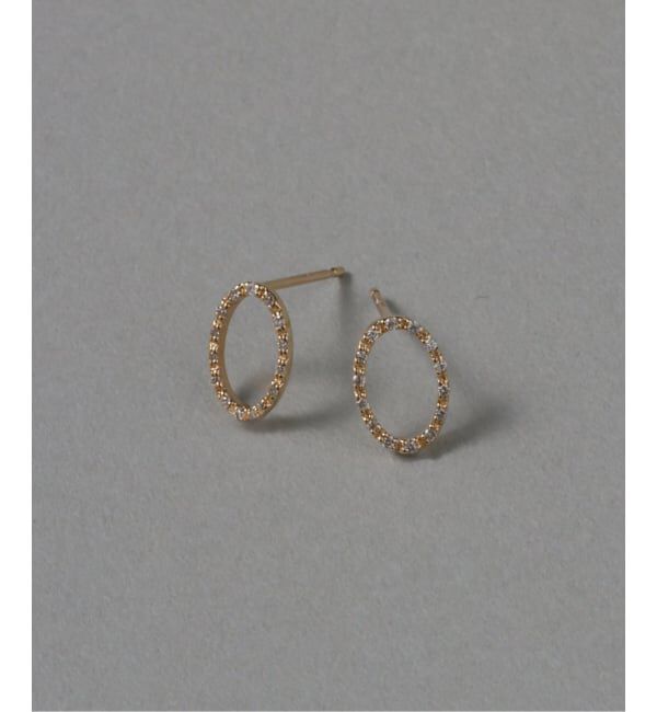 Lilas by Spick&Span「オーバルダイヤピアス K10（両耳）」|ピアス|