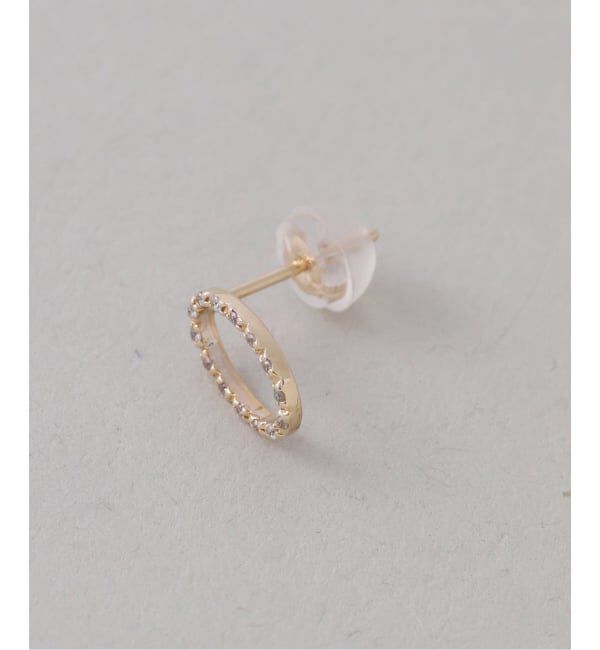 Lilas by Spick&Span「オーバルダイヤピアス K10（両耳）」|ピアス|