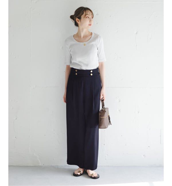 NOBLE「《セットアップ対応》ワイドヨークサテンマリンパンツ」|スラックス|