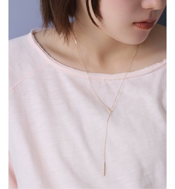 Lilas by Spick&Span「《予約》プレートYチェーンネックレス K10」|ネックレス|