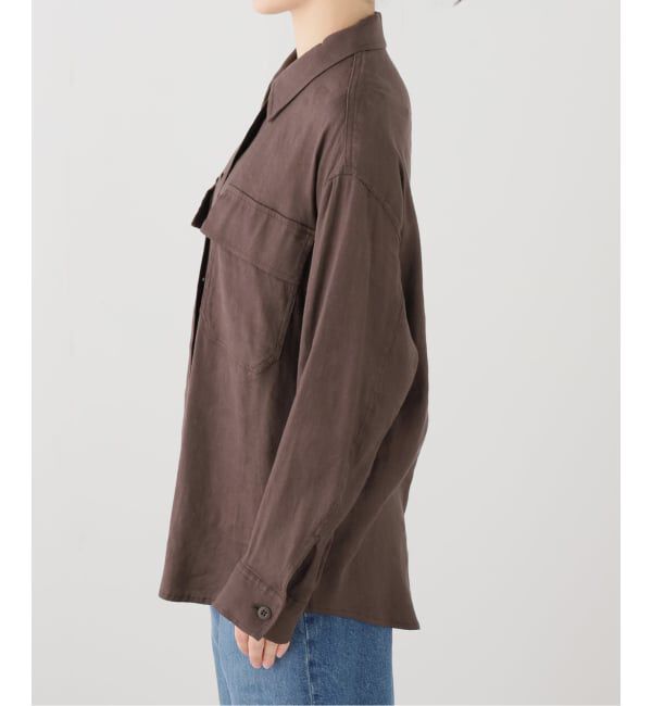 Spick and Span「《洗濯機洗い可》リネンミックスストレッチシャツジャケット」|その他|