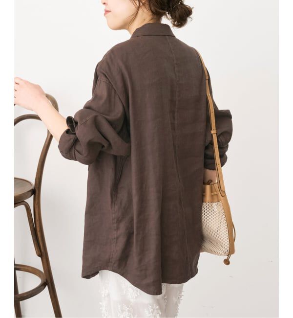 Spick and Span「《洗濯機洗い可》リネンミックスストレッチシャツジャケット」|その他|