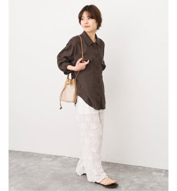 Spick and Span「《洗濯機洗い可》リネンミックスストレッチシャツジャケット」|その他|