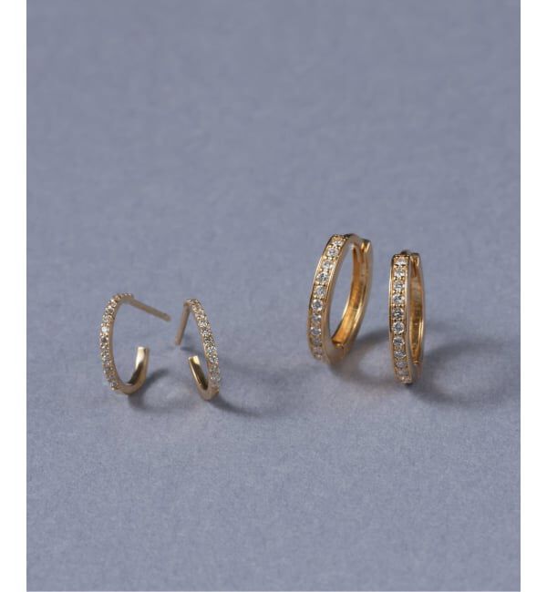 Lilas by Spick&Span「ハーフエタニティーダイヤピアス K18（両耳）」|ピアス|
