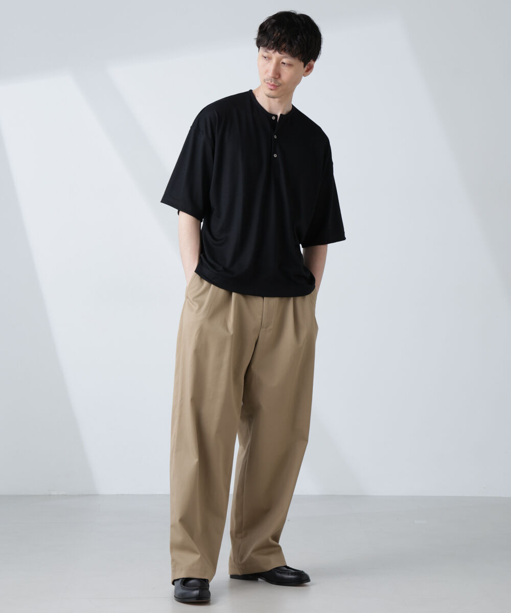 nano･universe「「ALL-DAYS COMFORT 100% WOOL」 ヘンリーネックTEE」|Tシャツ・カットソー|