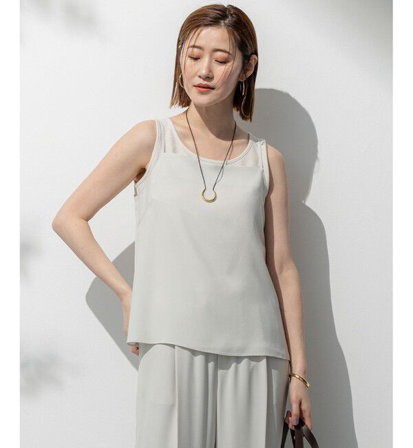 23区「【吸水速乾/UVカット/接触冷感】ストレッチジョーゼット キャミソール」|Tシャツ・カットソー|ベージュ系