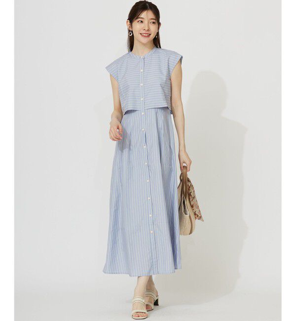 any SiS「【洗える】クロップドシャツ ワンピース」|ワンピース|