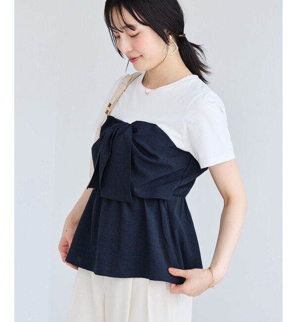 VIS「美easyリネンライクリボンビスチェトップス/イージーケア・接触冷感・セットアップ対応」|Tシャツ・カットソー|