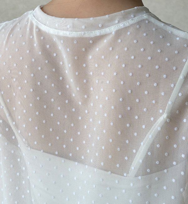  「【WEB限定】ドットチュールノースリチュニック」|Tシャツ・カットソー|