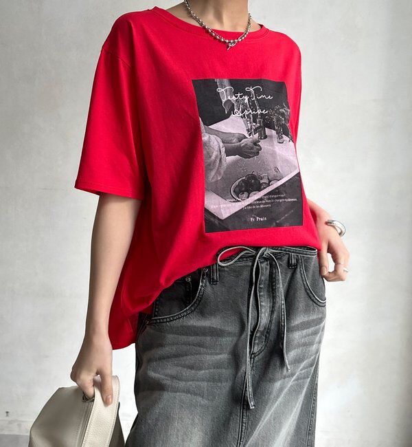  「【WEB限定】フォトTEE」|Tシャツ・カットソー|レッド