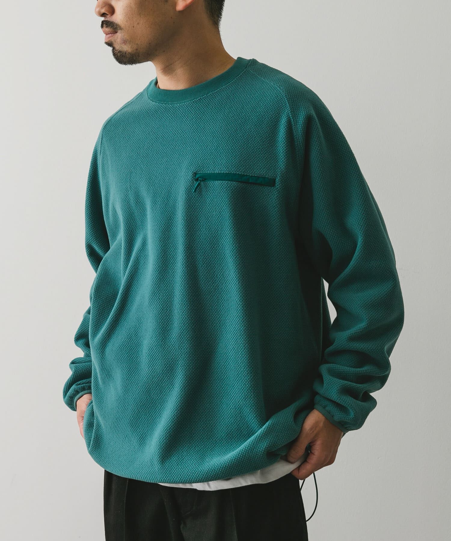 URBAN RESEARCH DOORS「『UR TECH』ピケフリース プルオーバー」|Tシャツ・カットソー|グリーン系その他