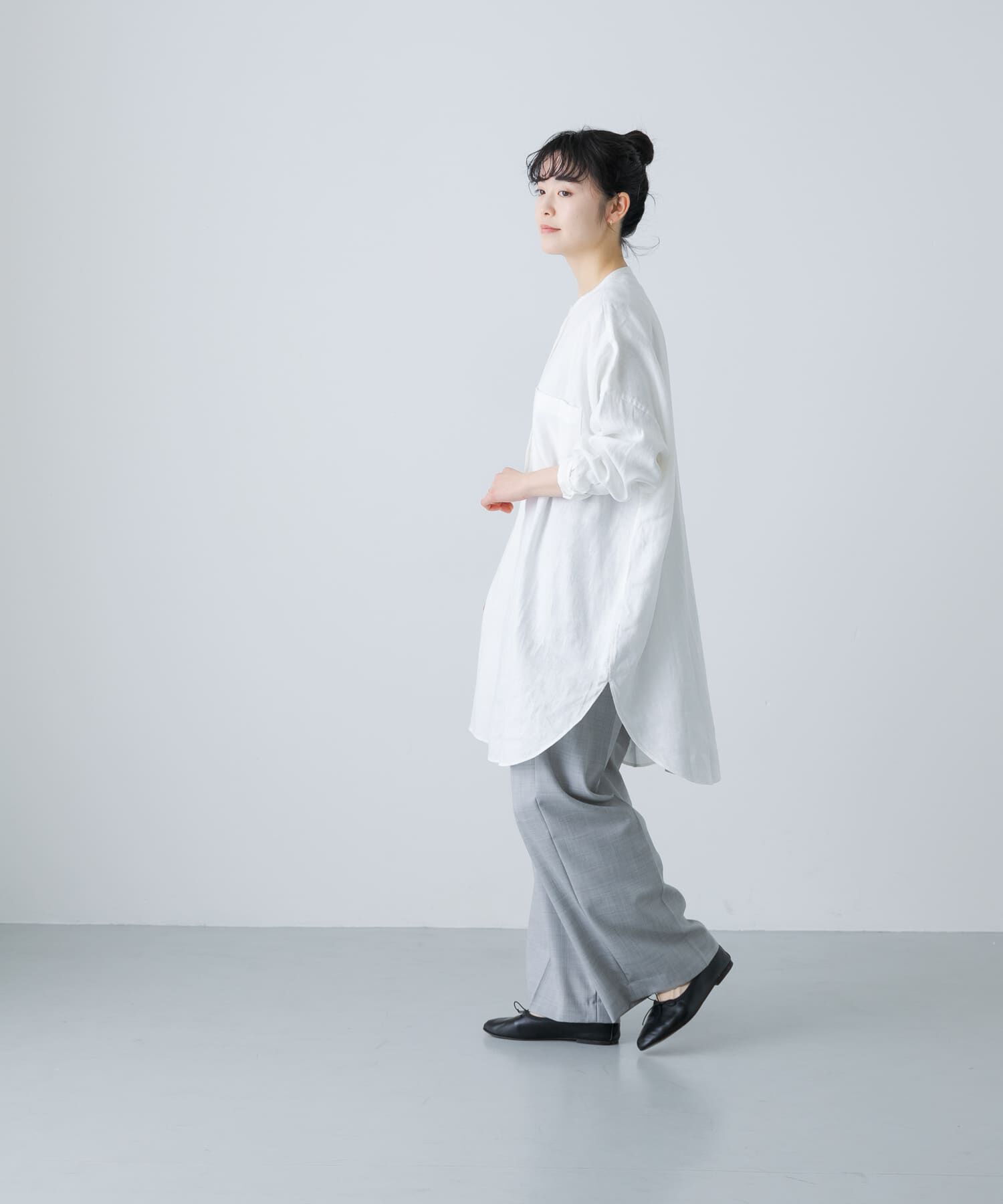 かぐれ「リネンチュニックシャツ」|シャツ・ブラウス|
