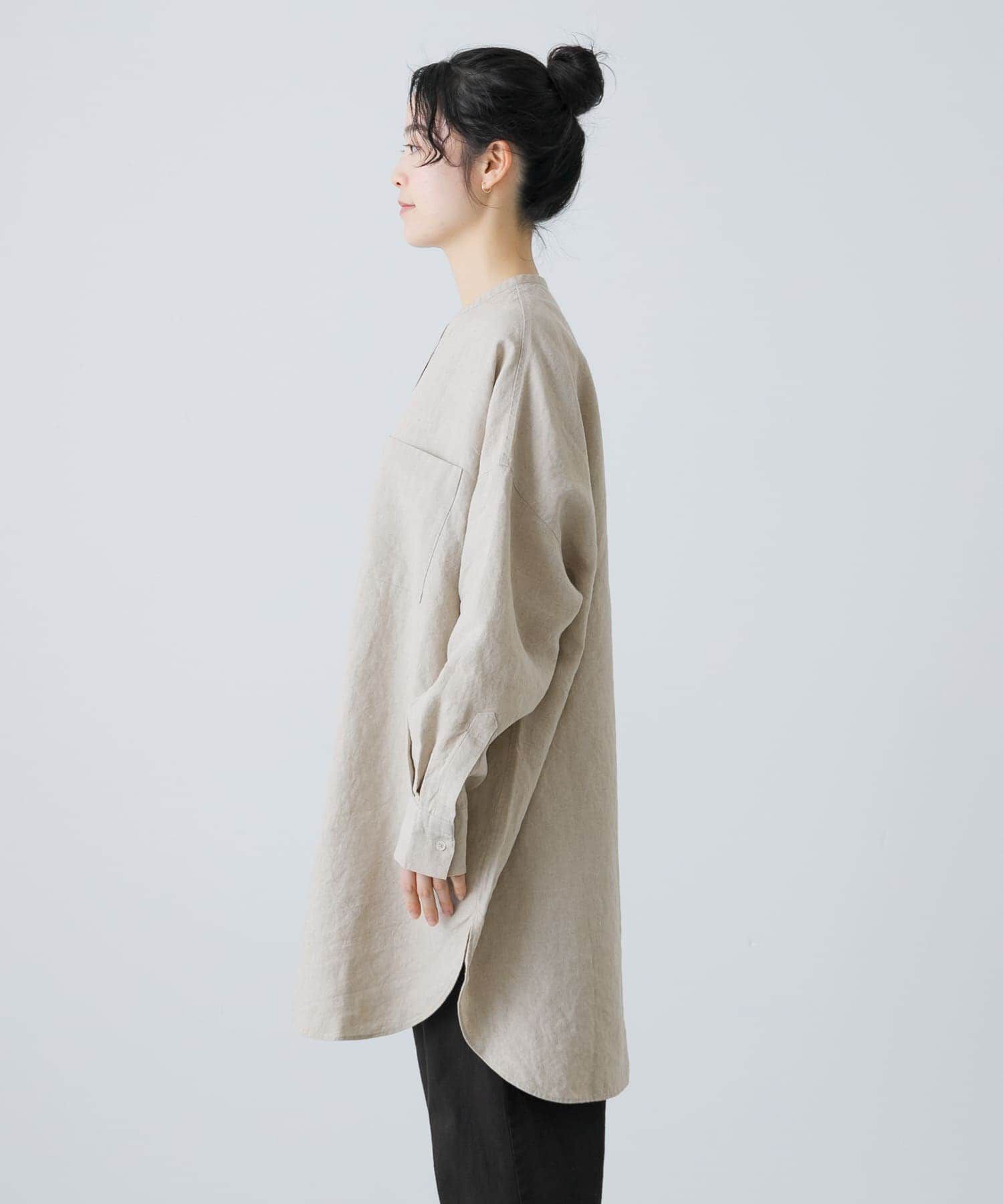 かぐれ「リネンチュニックシャツ」|シャツ・ブラウス|