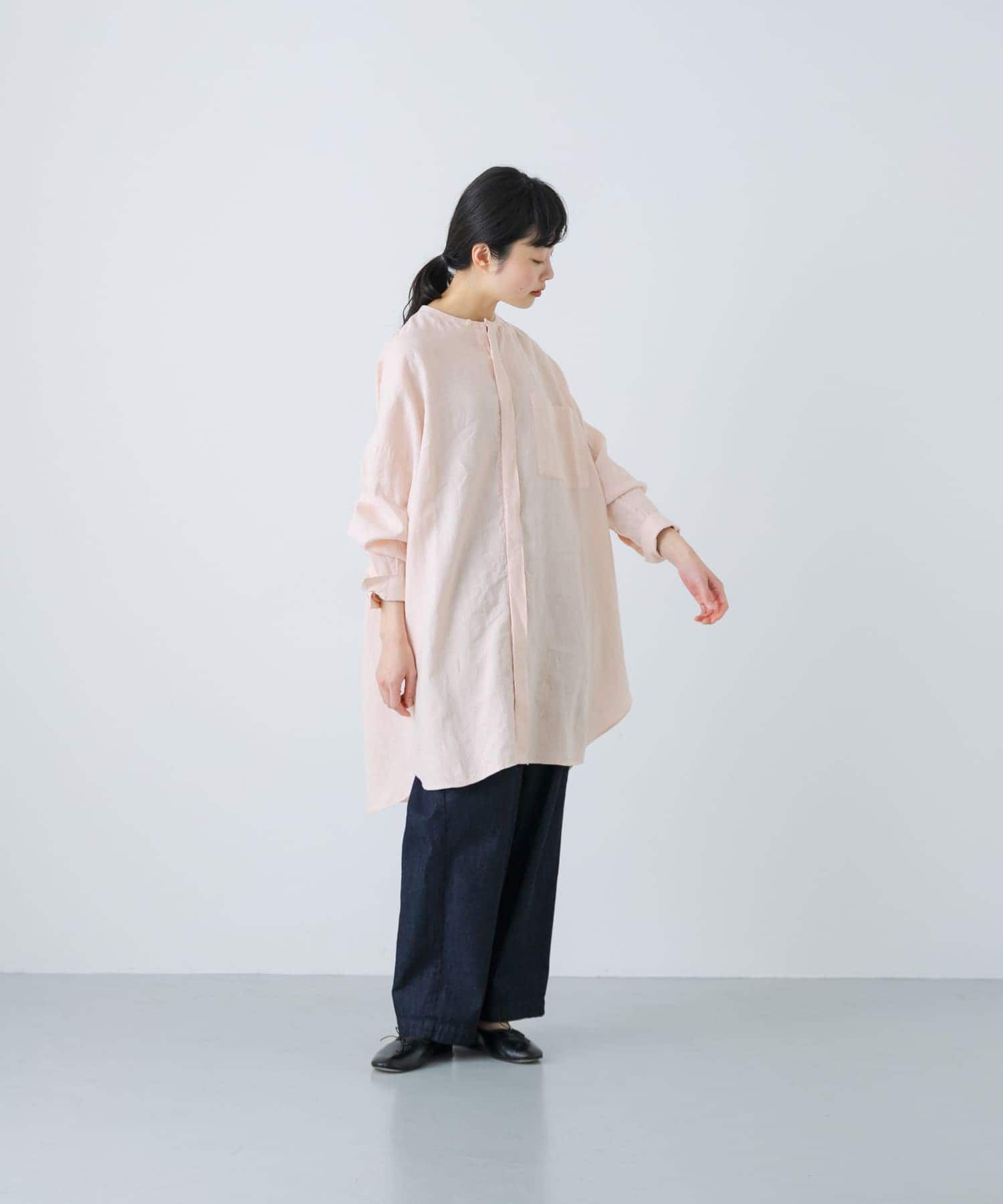 かぐれ「リネンチュニックシャツ」|シャツ・ブラウス|