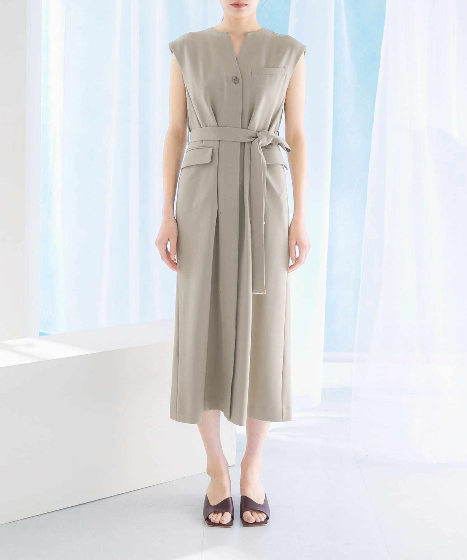 URBAN RESEARCH ROSSO「リネンライクレイヤードワンピース」|ワンピース|