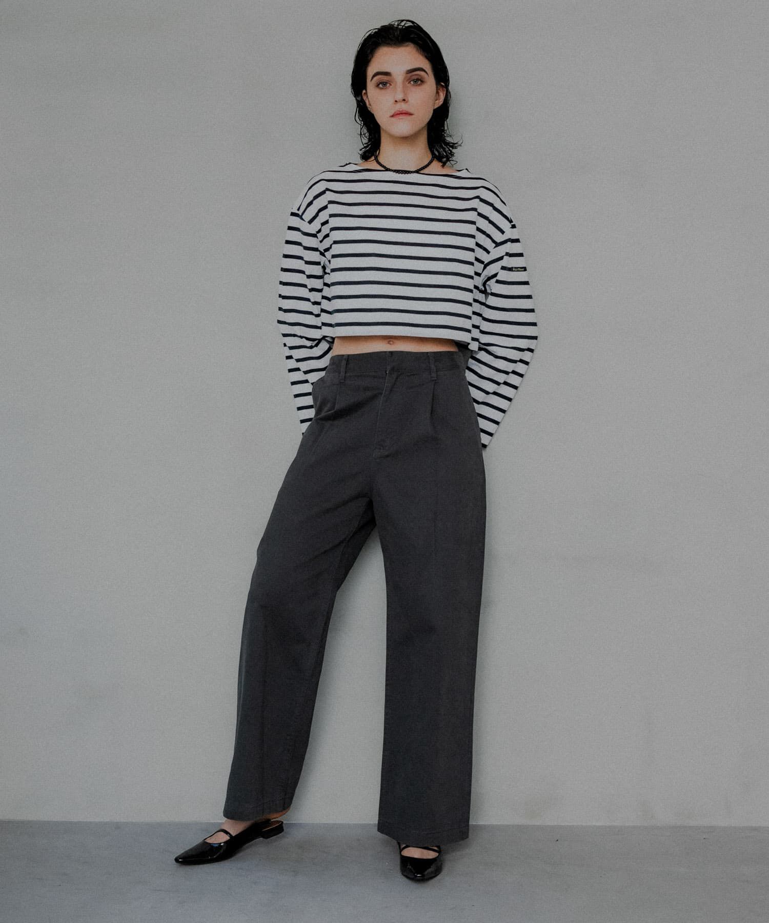 URBAN RESEARCH「『別注』Le minor&times;UR　Border cropped T-shirts」|Tシャツ・カットソー|