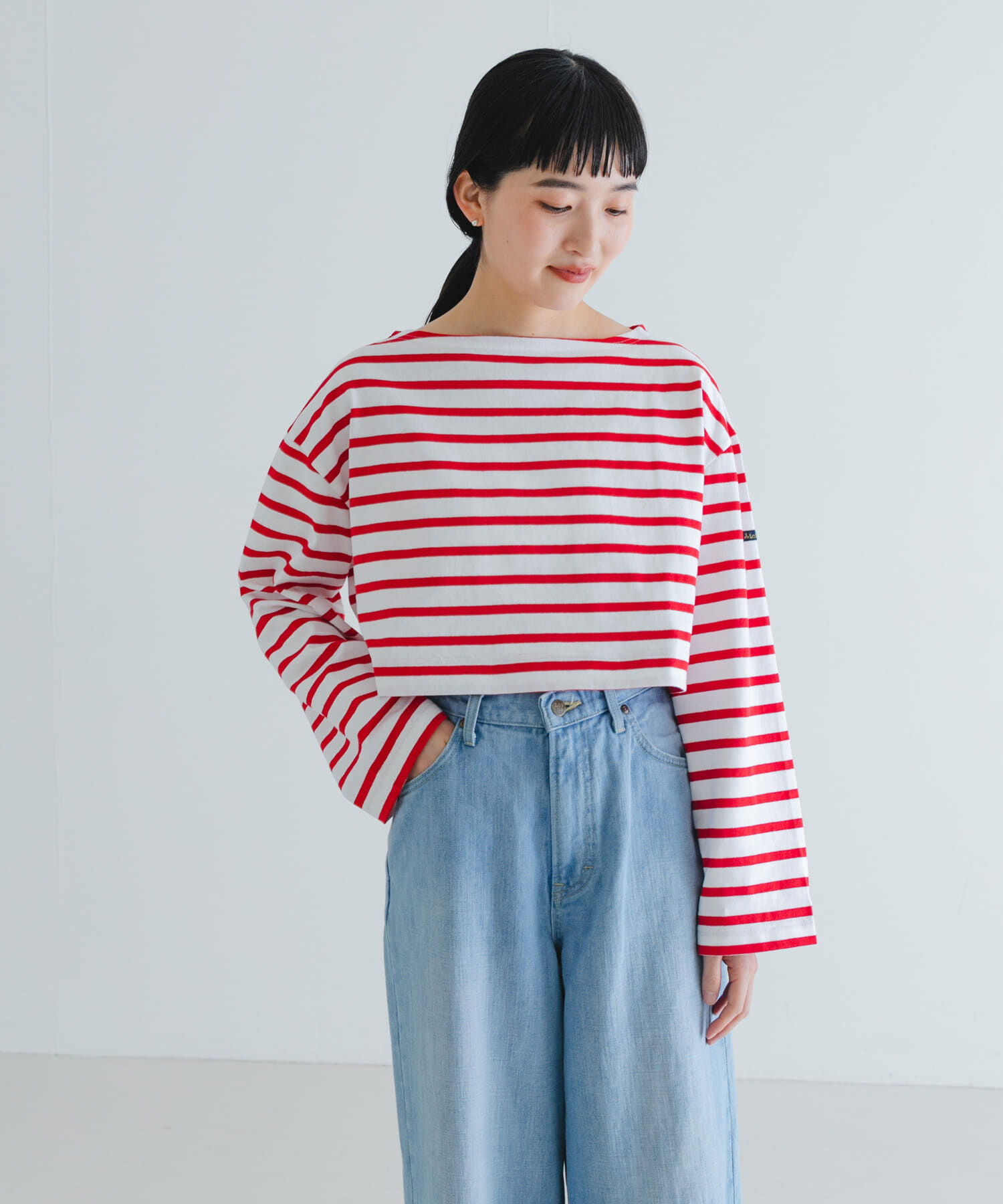 URBAN RESEARCH「『別注』Le minor&times;UR　Border cropped T-shirts」|Tシャツ・カットソー|