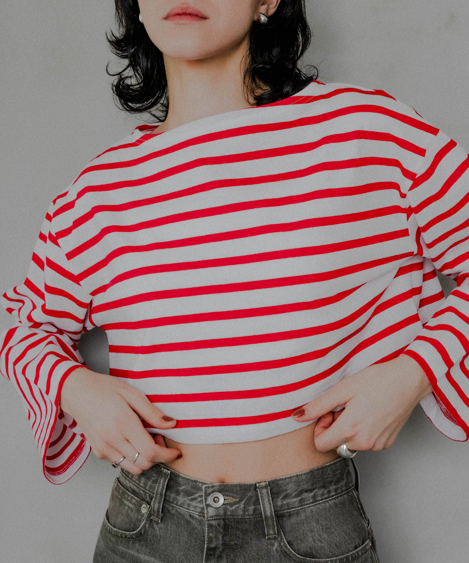 URBAN RESEARCH「『別注』Le minor&times;UR　Border cropped T-shirts」|Tシャツ・カットソー|