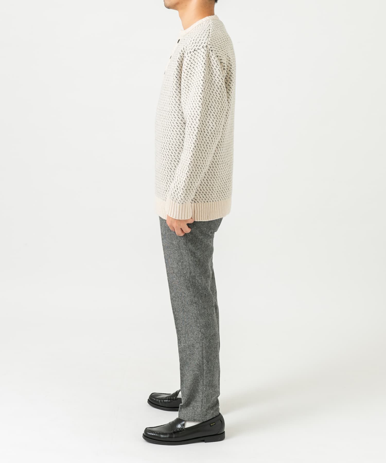 URBAN RESEARCH ROSSO「『XLサイズあり』バーズアイ柄ヘンリーネックニット」|ニット・セーター|