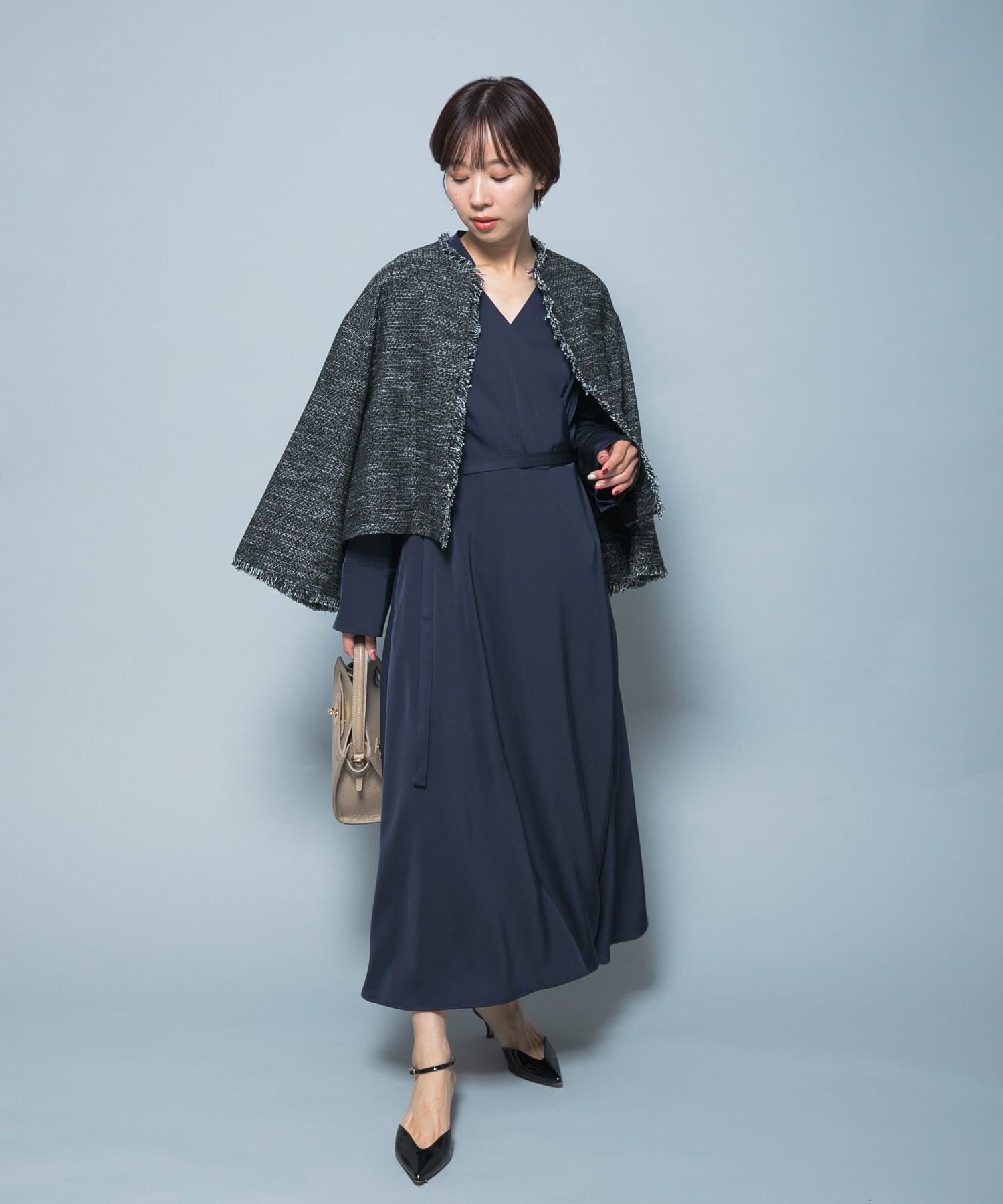 URBAN RESEARCH ROSSO「ベルト付カシュクールサテンワンピース」|ワンピース|