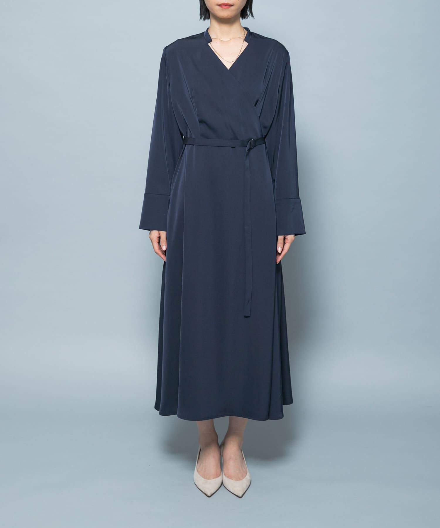 URBAN RESEARCH ROSSO「ベルト付カシュクールサテンワンピース」|ワンピース|