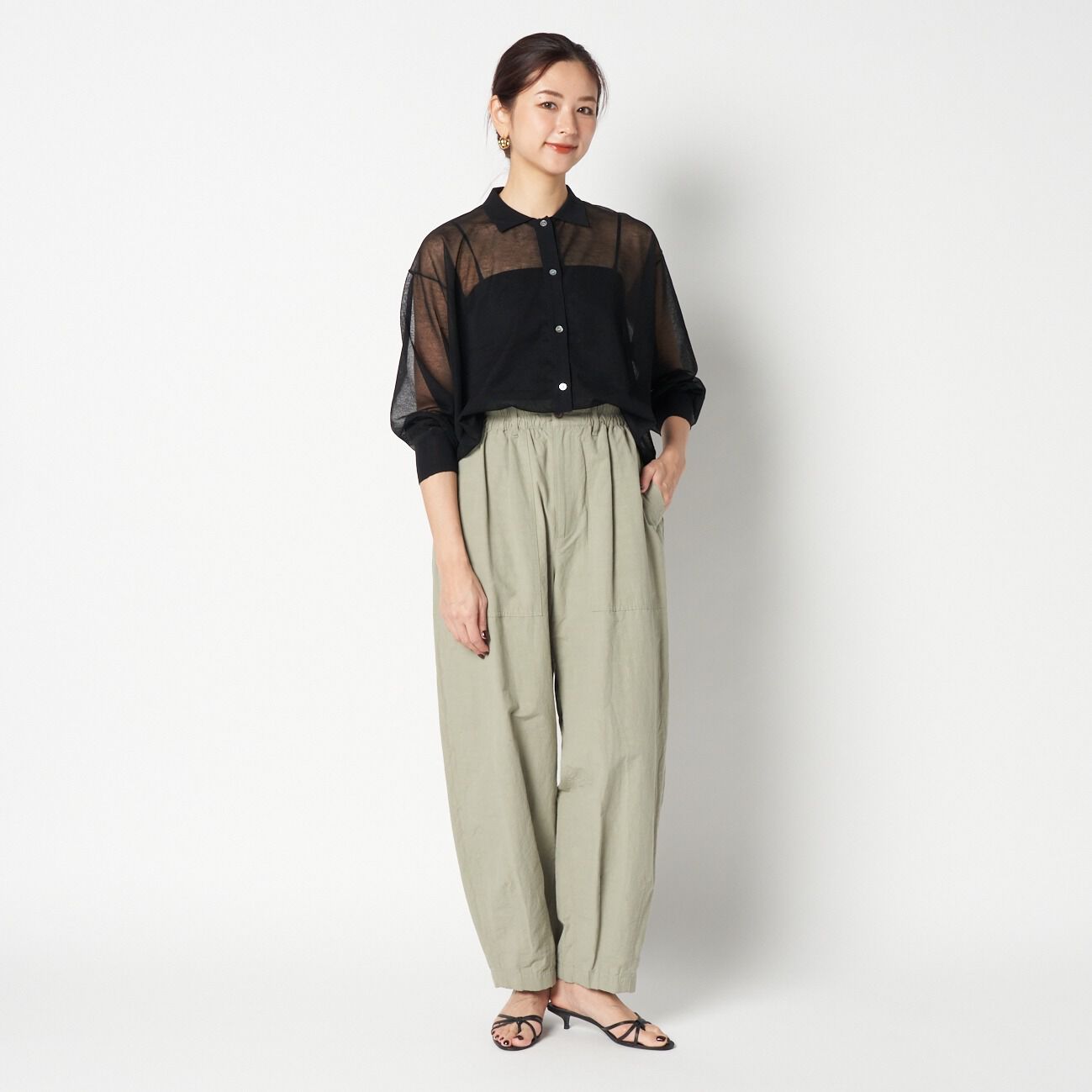 HELIOPOLE「HELIOPOLE SHEER  POLO CARDIGAN」|ニット・セーター|