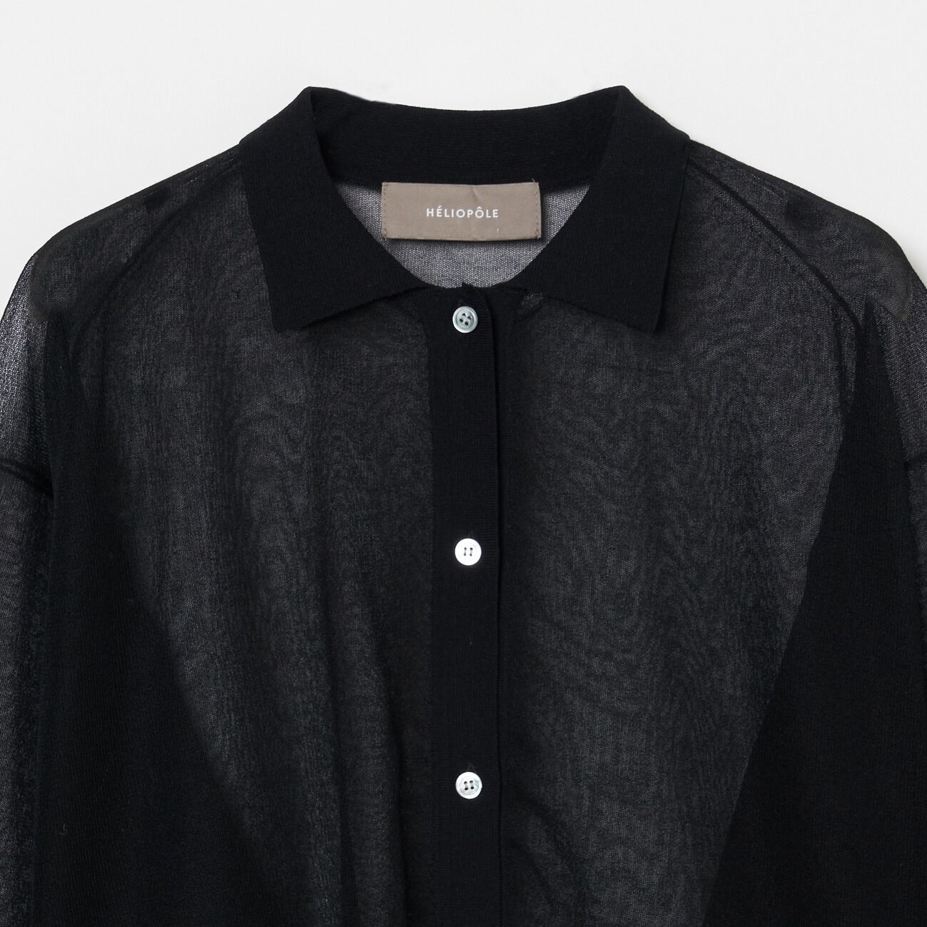 HELIOPOLE「HELIOPOLE SHEER  POLO CARDIGAN」|ニット・セーター|