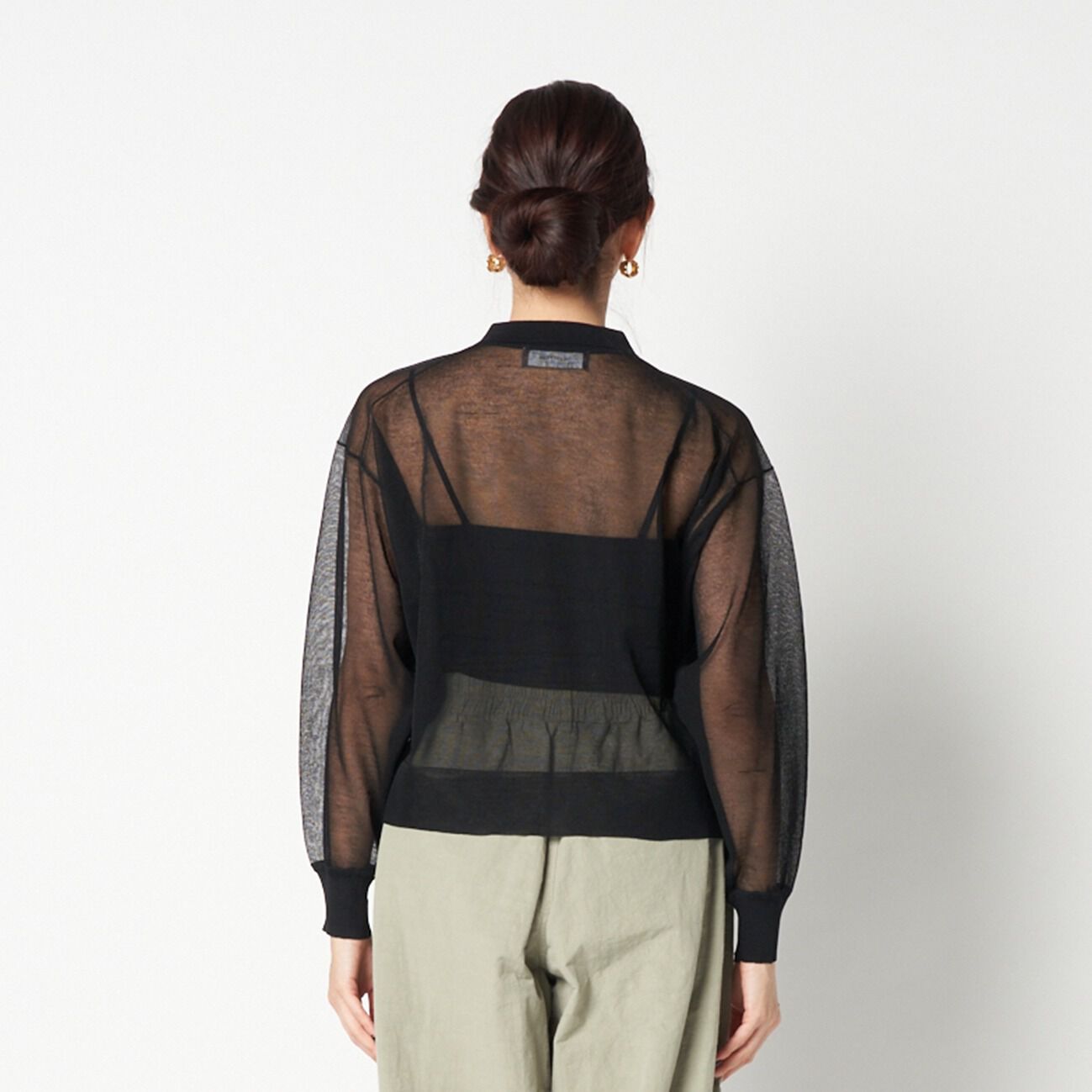 HELIOPOLE「HELIOPOLE SHEER  POLO CARDIGAN」|ニット・セーター|