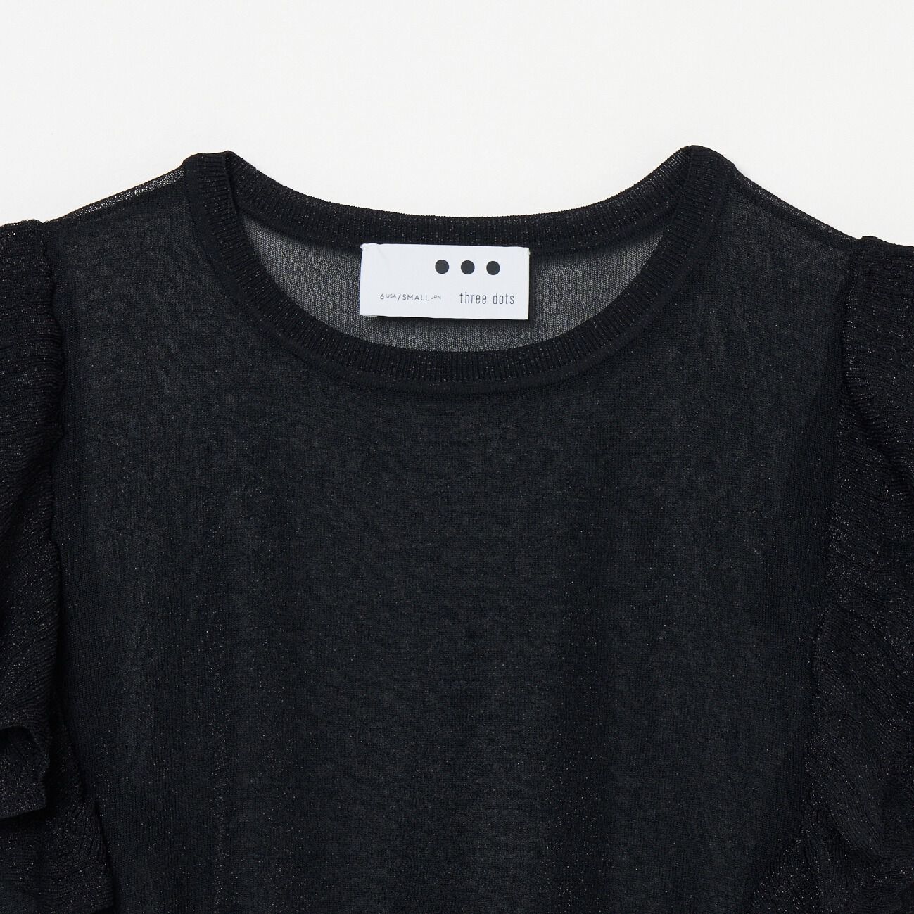  「three dots RUFFLE TOP」|ニット・セーター|