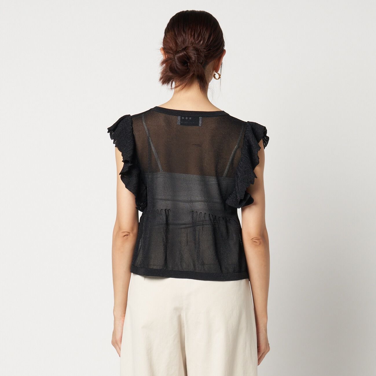  「three dots RUFFLE TOP」|ニット・セーター|